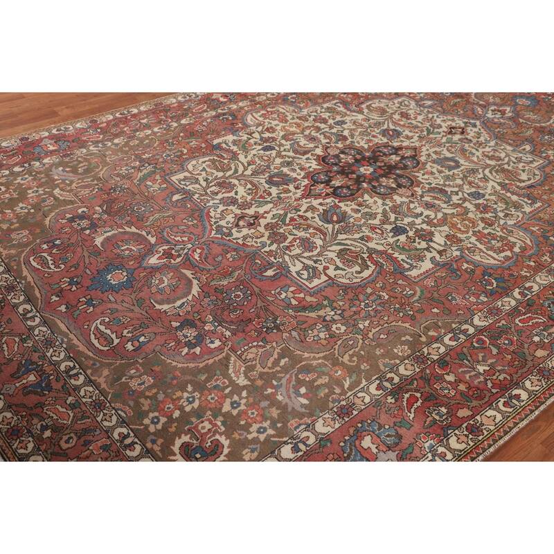 Bakhtiari Persian Antique Area Rug Handmade Wool Carpet - 6'11"x 10'0"