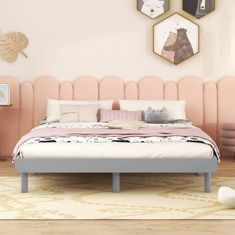 Contemporary Floating Platform Bed Frame