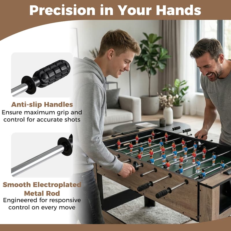 Gymax 2-in-1 Swivel Game Table 49'' Foosball Pool Billiards