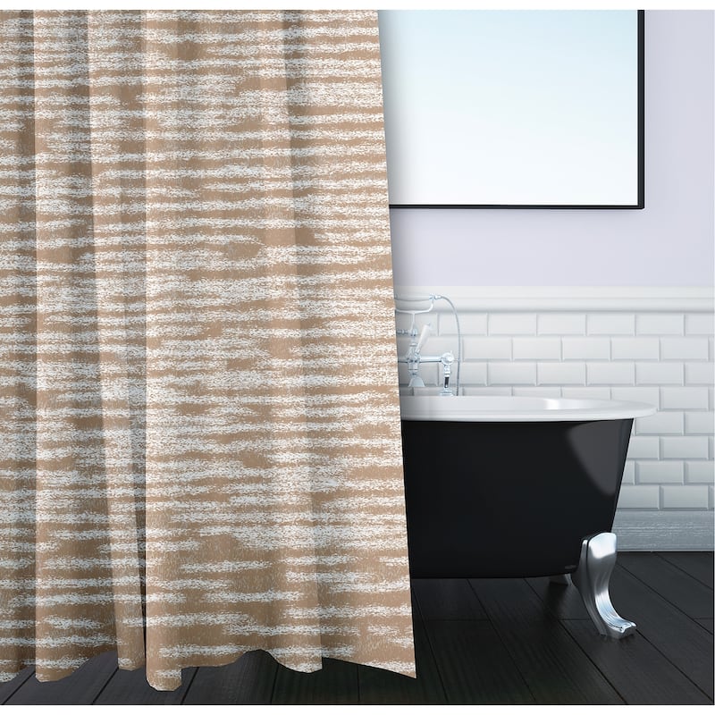 71 x 74-inch Marled Knit Geometric Print Shower Curtain