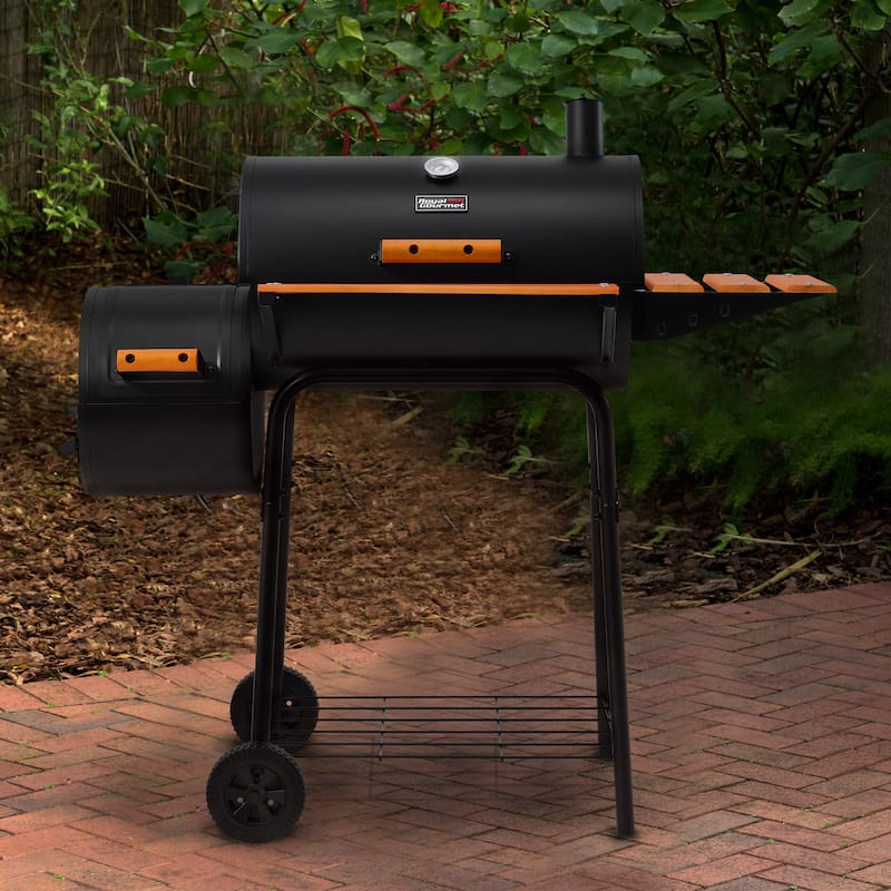 Royal Gourmet CC1624W Barrel Charcoal Grill with Offset Smoker