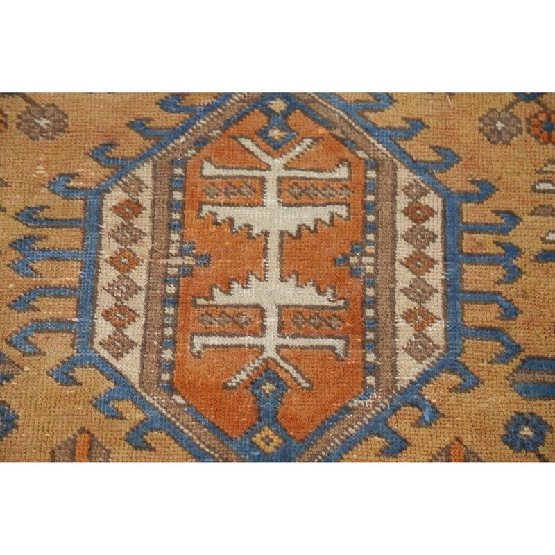 Hand Knotted Oriental 100% Wool Carpet Traditional Floral Brown Gharajeh Area Rug - 5' 6'' X 3' 9''