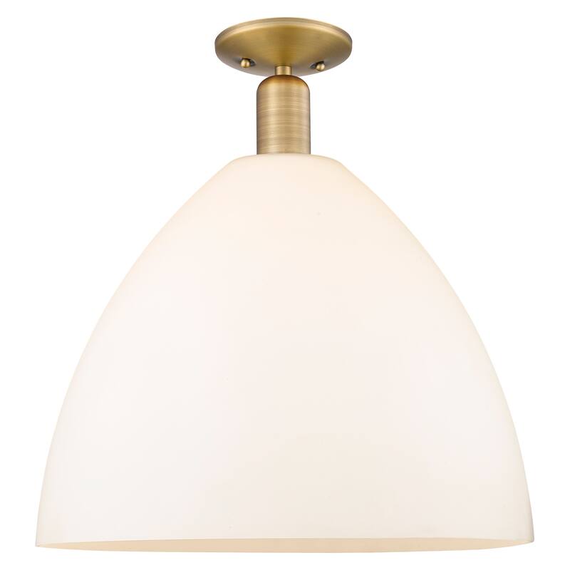 Innovations Lighting Endless Possibilities Arcadia - Bristol - 1 Light 16" Semi-Flush Mount - Brushed Brass/Matte White