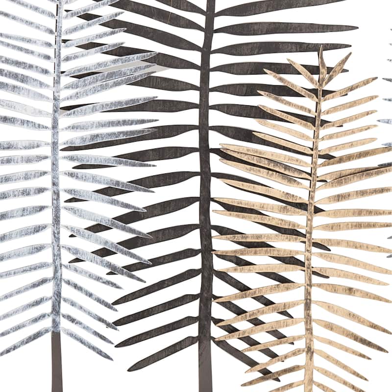 Metal Leaf Wall Decor with Black Frame - Black - Roche River Decor