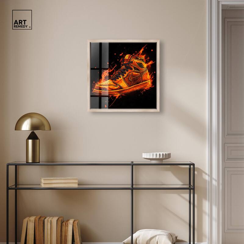 Jumpman on Fire I Shadowbox by Art Remedy
