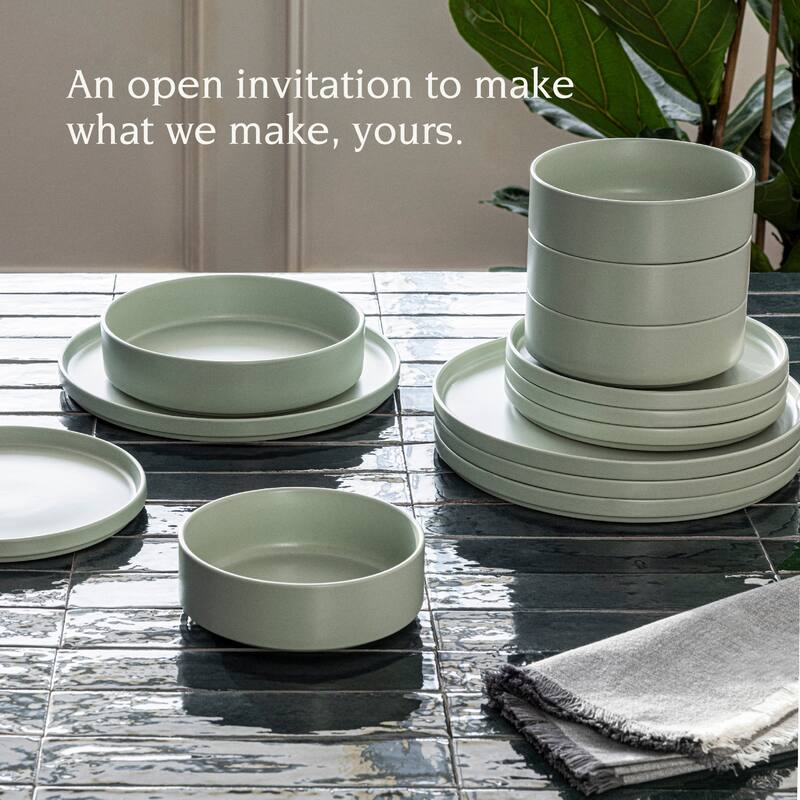 over&back Stackable Semi-Matte Stoneware Dinnerware