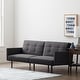 preview thumbnail 22 of 36, Lucid Comfort Collection Futon Sofa Bed with Buttonless Tufting Charcoal Linen