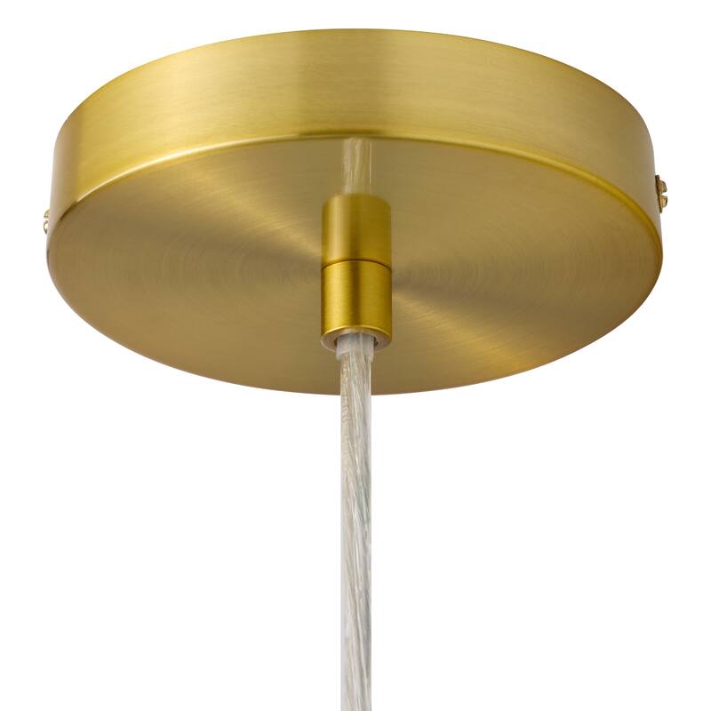 Margaux River of Goods Green Stained Glass and Metal 10-Inch Pendant Light with Adjustable Hanging Cord - 10" x 10" x 59"