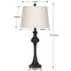 preview thumbnail 6 of 5, 28.75'' Modern Table Lamp with USB & Type-C Charging Ports, 3-Way Touch Control(Set of 2)