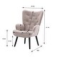 preview thumbnail 56 of 62, Fabric Upholstered Tufted Wingback Living Room Chair With Wooden Legs