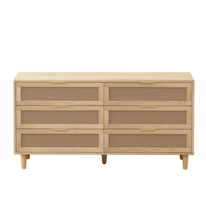 6-Drawers Rattan Storage Cabinet Rattan Drawer