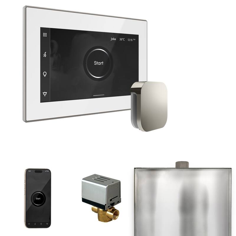 Mr Steam BX Xbutler Package Steam Shower Control Package with Isteamx - White / Polished Chrome