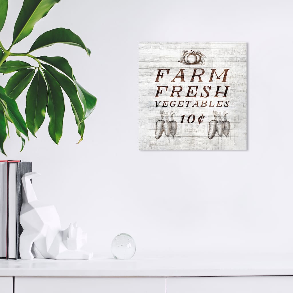Wynwood Studio Prints Food and Cuisine Farm Fresh Vegetables Brown and Rustic Wall Art Canvas Print