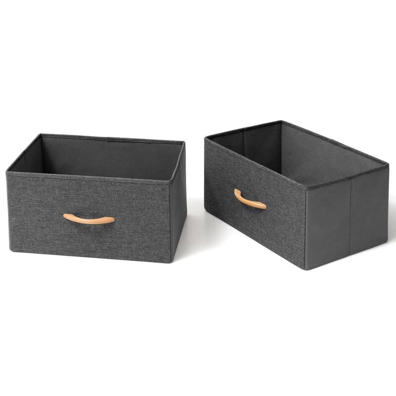Foldable Drawer Fabric Storage Cubes Organizer Set Drawers of Closet Dresser Chest - Set of 2
