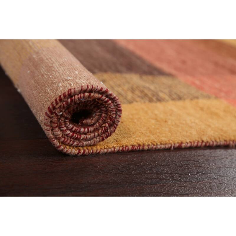 Geometric Gabbeh Kashkoli Oriental Area Rug Wool Hand-knotted Carpet - 3'1" x 5'4"