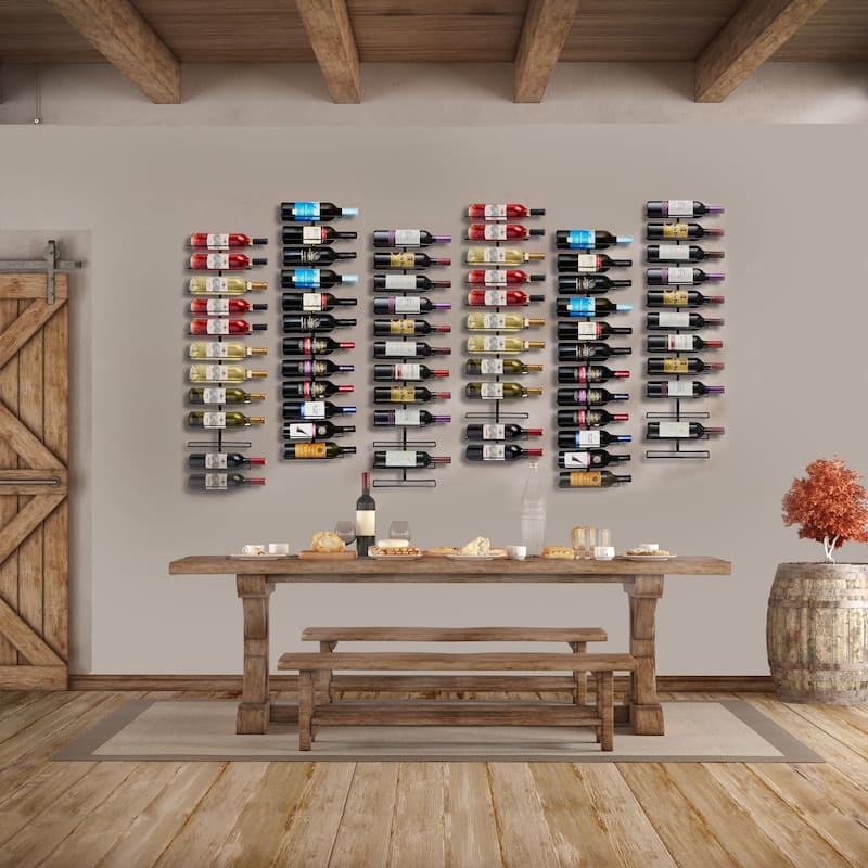 Sorbus Wall Mount Metal Wine Rack - 12 Level Wine Rack Wall Mounted for Wine Bottles