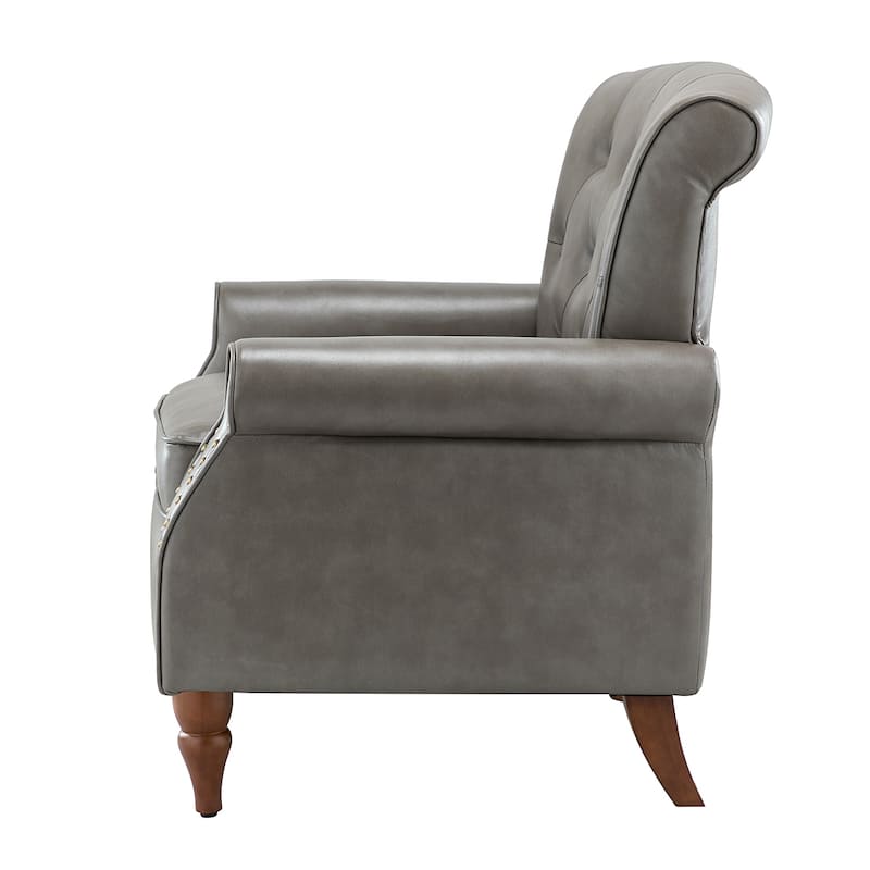 Mycenae Upholstered Accent Armchair with Nailhead Trim