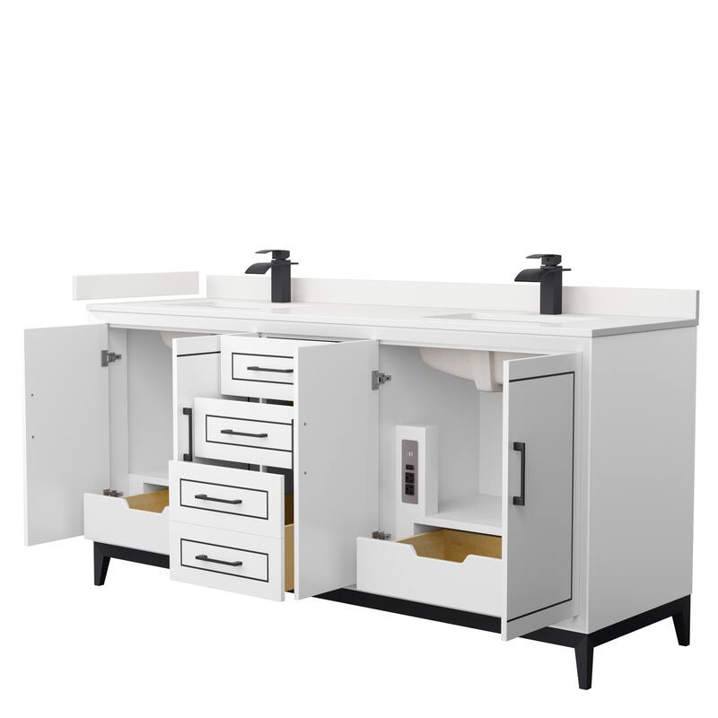 Marlena 72-inch Double Vanity, Quartz Top