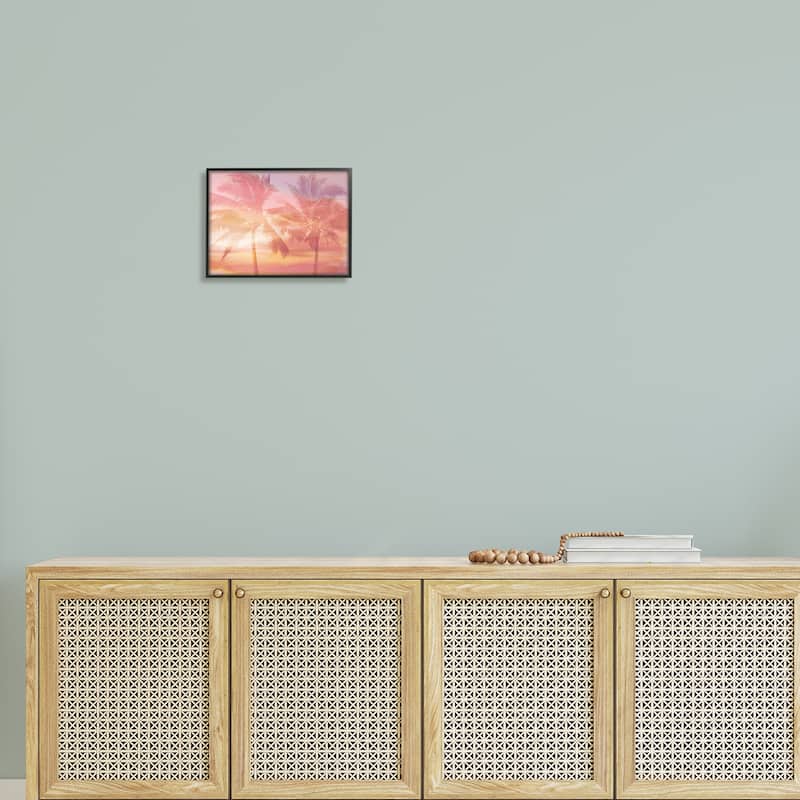 Stupell Summer Palm Trees Sunrise Tropical Windblown Leaves Framed Wall Art, Design by Mia Jensen