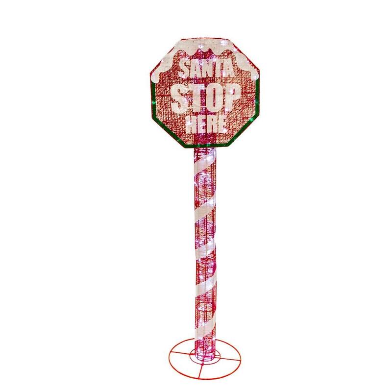 Novelty Lights LED Pre-Lit Christmas Yard Decoration - STOP SIGN
