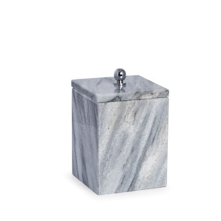 Marble Bath Canister with Lid in Cloud Grey - Bed Bath & Beyond - 31307442