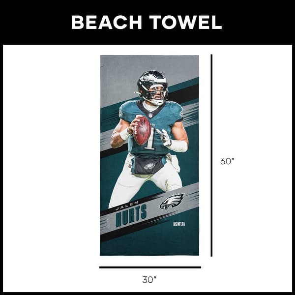 dimension image slide 1 of 2, NFL Philadelphia Eagles Player Beach Towel