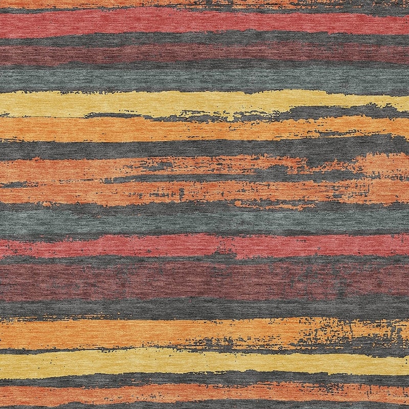 HomeRoots Striped Transitional Rectangle Outdoor Rug