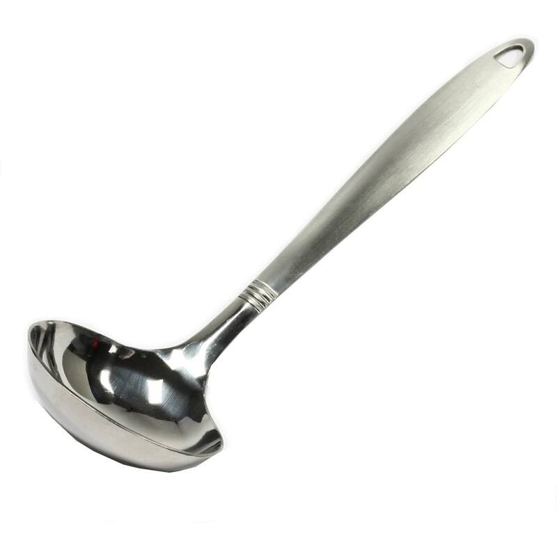 Chef Craft Stainless Steel Solid Spatula Turner & Ladle Set with Attractive Brushed Finish Handle