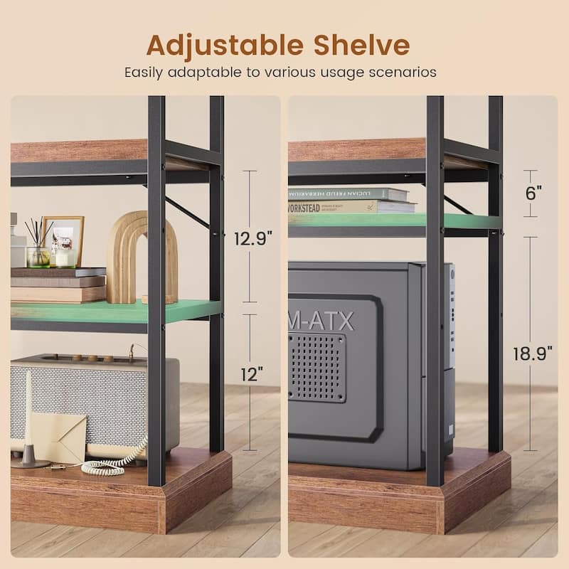 L Shaped Desk Drawers Storage Shelves Executive Home Office Desk