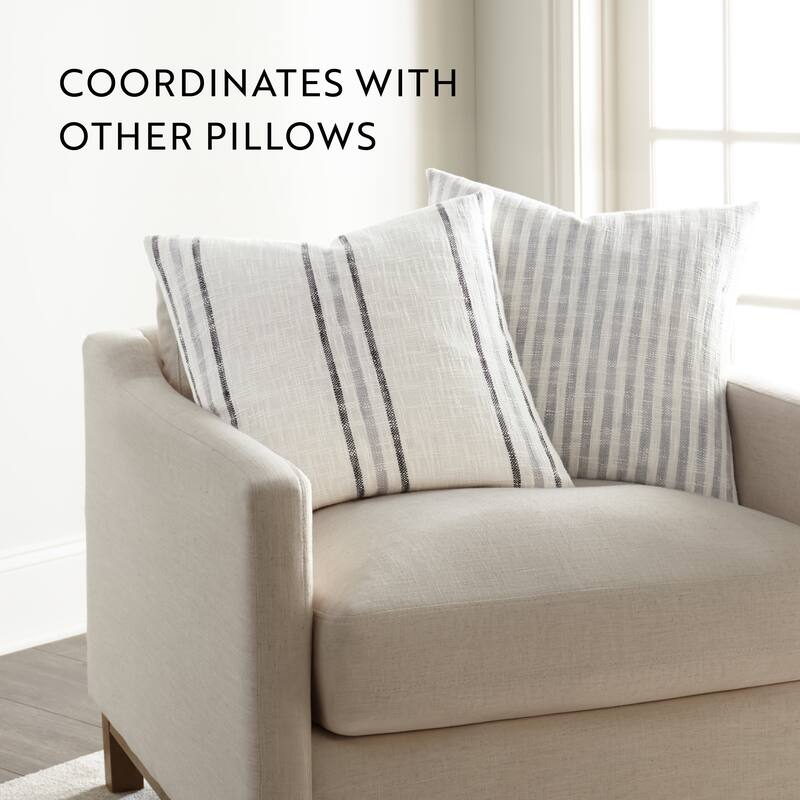 Yarn-Dyed Cotton Decor Throw Pillow in Framed Stripe