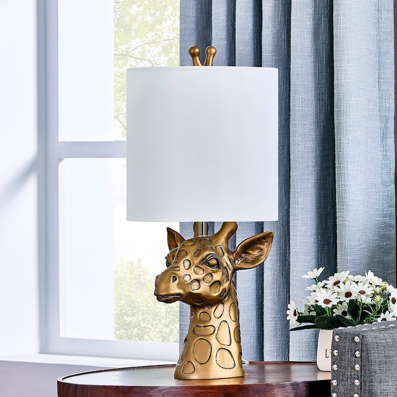 21.75" Gold Leaf Resin Giraffe Table Lamp - 10" x 10" x 21.75"