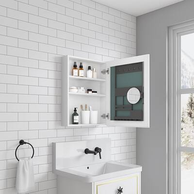 20"W x 26"H Surface Frameless Mirror Medicine Cabinet, Beveled Mirror Edges Bathroom Medicine Cabinet