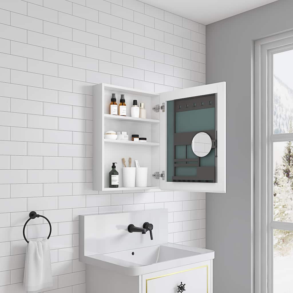 20"W x 26"H Surface Frameless Mirror Medicine Cabinet, Beveled Mirror Edges Bathroom Medicine Cabinet