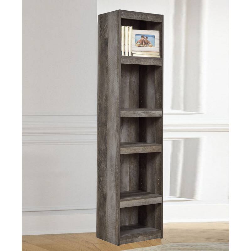 72 Inches 5 Tier Wooden Pier with Adjustable Shelves, Gray