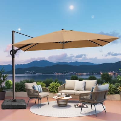 VredHom 9 x 12 FT Outdoor Patio Cantilever-Offset Umbrella with Wheel Base