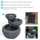 preview thumbnail 9 of 9, 3-Tier Chiseled Basin Solar Outdoor Water Fountain with Battery - 17"