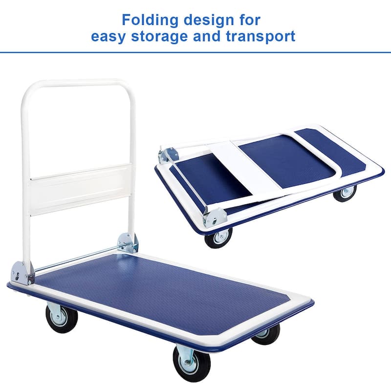Costway 660lbs Platform Cart Dolly Folding Foldable Moving Warehouse - See details