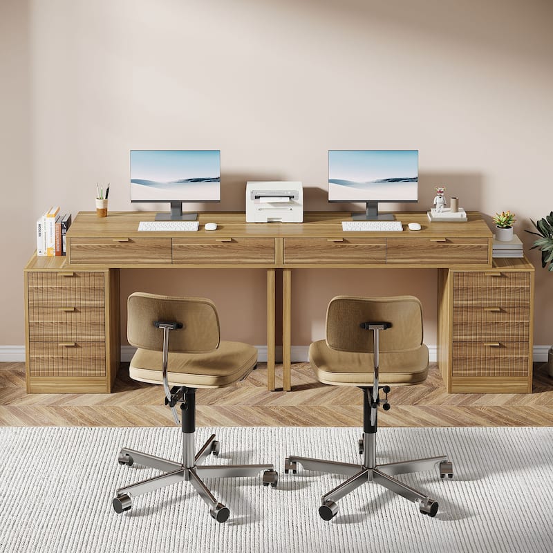 Modern Wood Computer Desk with 5-drawer for Home Office