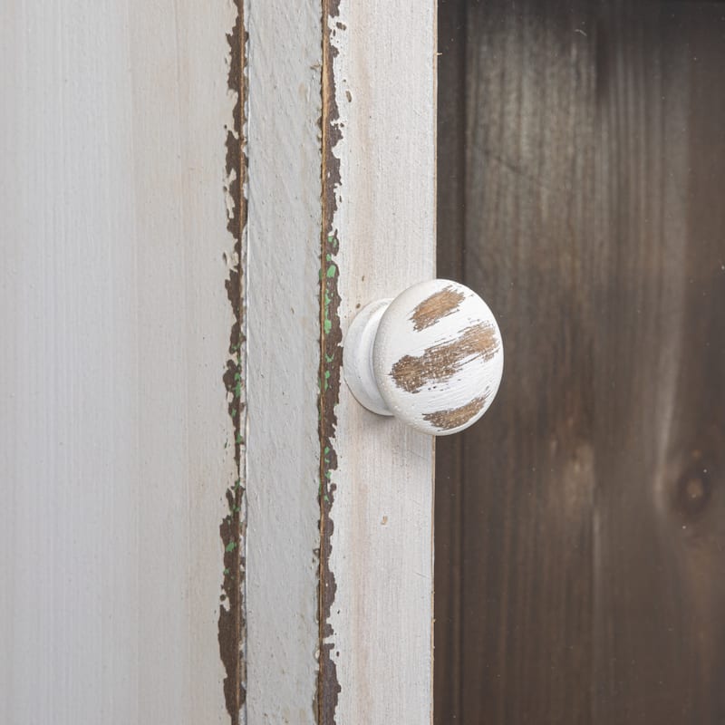 White Wood Wall Cabinet with 3 Shelves