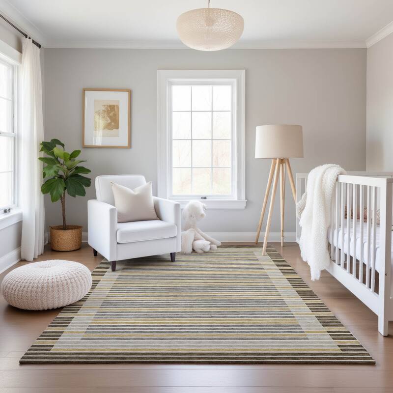 Premium Washable Super Soft Border Geo Mayfield Rug