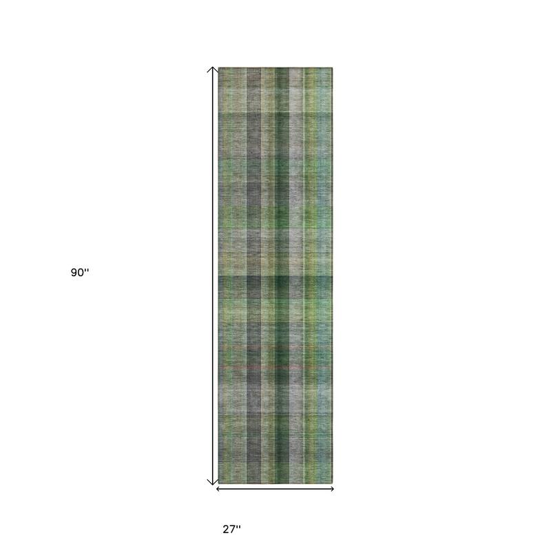 Jafi Plaid Weather Resistant Blended Style Outdoor Rug