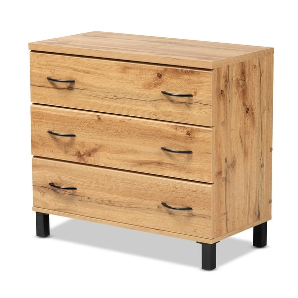 Baxton Studio Maison Modern and Contemporary Oak Brown Finish Wood 3-Drawer Storage Chest Baxton Studio Maison Modern and Contemporary Oak Brown Finish Wood 3-Drawer Storage Chest