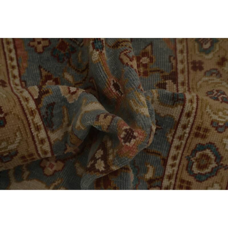 Hand Knotted Oriental 100% Wool Carpet Traditional Floral Navy Blue & Blues Ziegler Area Rug - 3' 11'' X 2' 0''