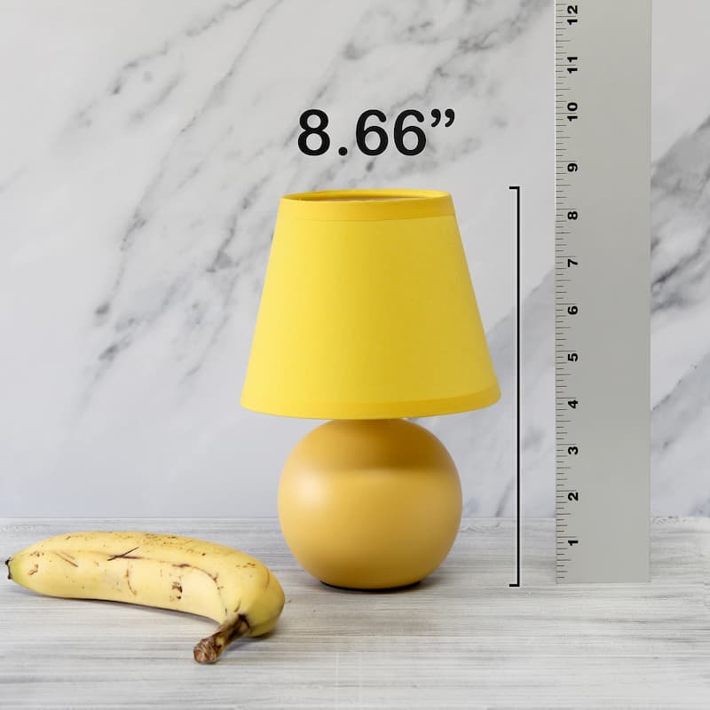 8.66" Petite Orb Lamp Two Pack Set w Matching Fabric Shade