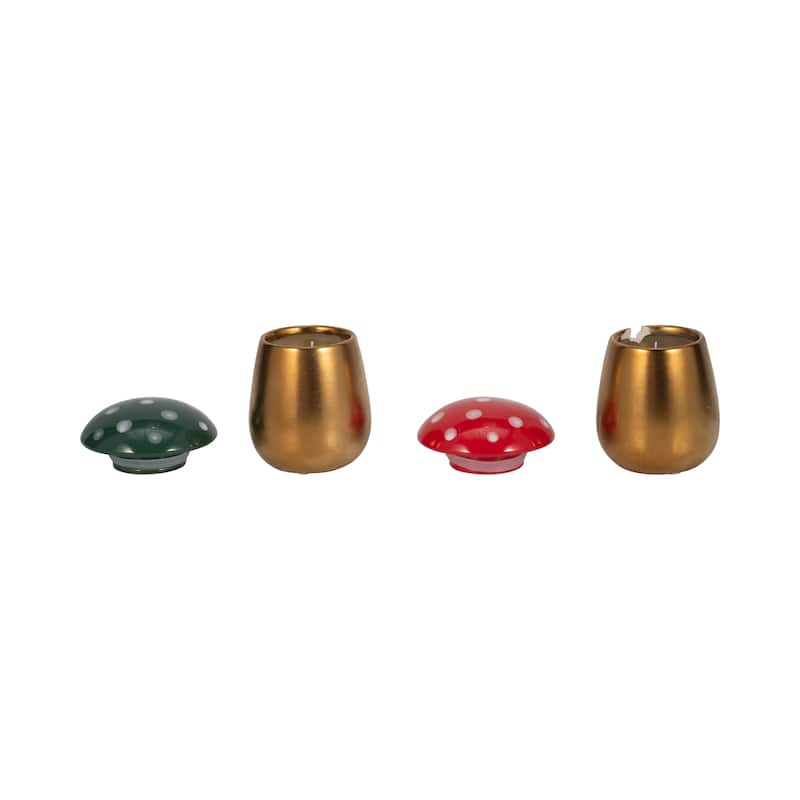 Sagebrook Home 6 Oz 5" Mushroom Cndle, Set of 2 - 4" x 4" x 5"