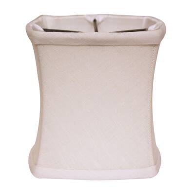 6" Snow Set of 6 Soft Box Chandelier Linen Lampshades - 6"x6"x6"