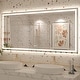 preview thumbnail 124 of 161, Large LED Bathroom mirror Tempered Glass Dimmable Anti-Fog Vanity Mirror 60x28