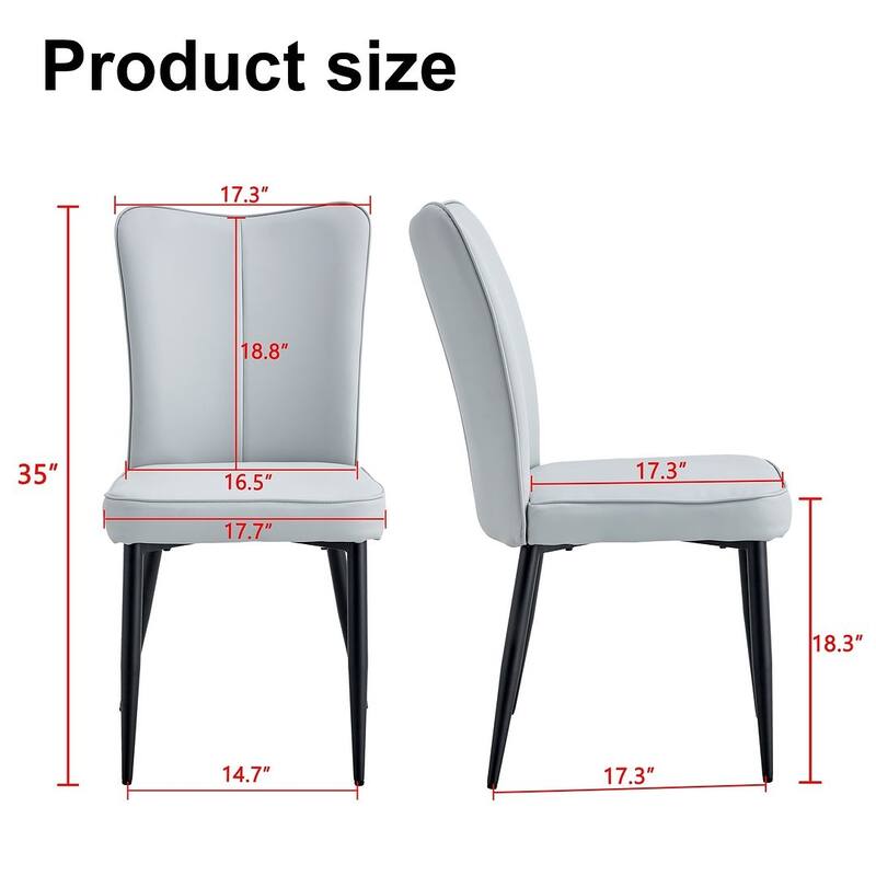 Modern PU Leather Minimalist Dining Chairs Set of 4