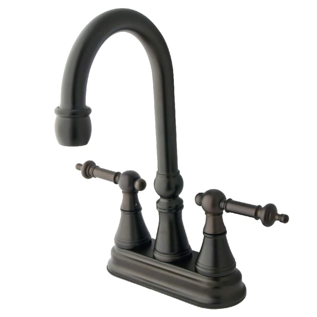 Kingston Brass Templeton Deck Mounted Double Handle Bar Faucet with