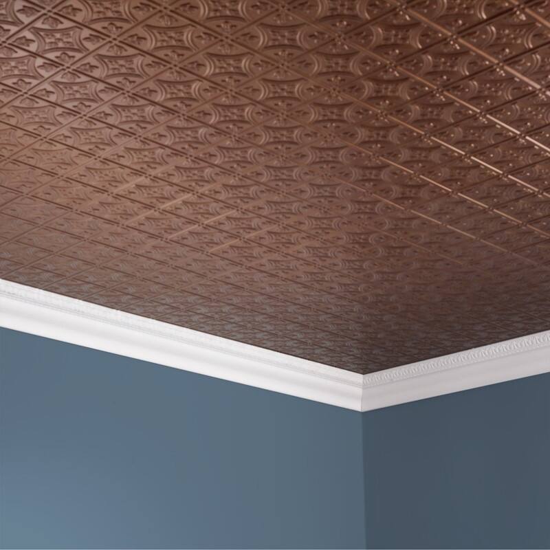 FASÄDE Traditional Style1 Decorative Vinyl 2ft x 4ft Glue Up Ceiling Panel in Antique Bronze (5 Pack)